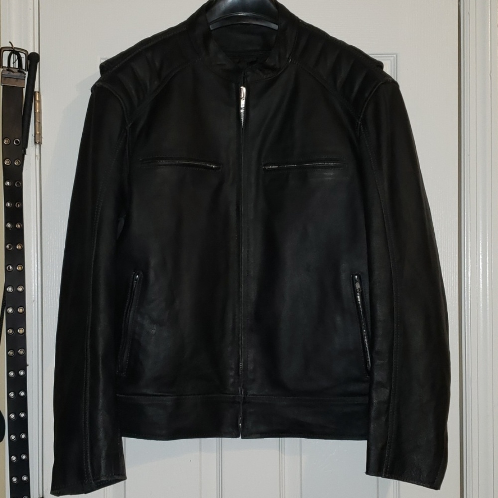 Men's lined leather jacket